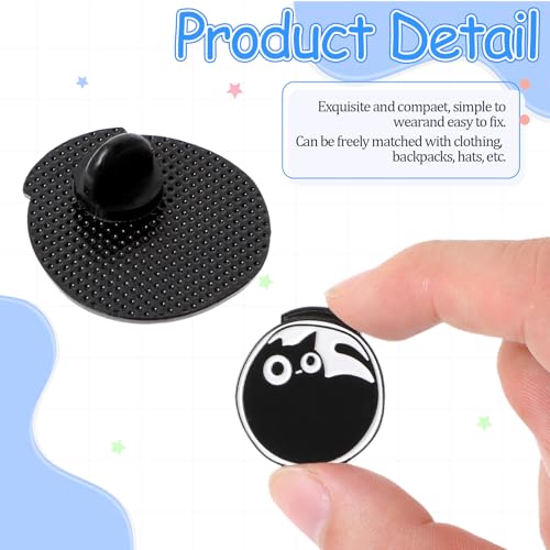 Image of Hpmjz 7 Pcs Cute Enamel Backpack Pins Funny Enamel Pins, Cool Fun Button Animal Brooch Black Cat Bulk Brooches Kawaii Creative Lovely Small Button Unique for Backpack Hat Jackets Bag Clothes