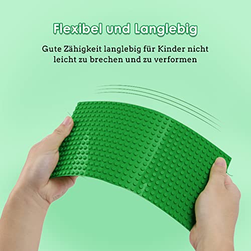 shineFinder 4 base Plates Compatible with Lego, Baseplate 5"x10" with 16 x 32 stud board (Green), 4PCS - Image 4