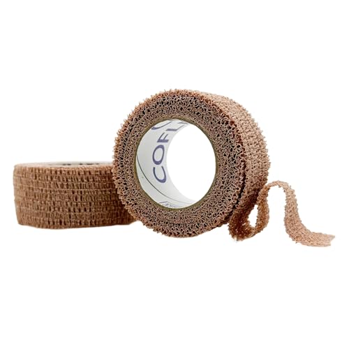 OVIK Health CoFlex NL Self-Adhering Elastic Bandage Non-Latex First Aid Comfortable and Gentle Tan 1 inch 2 Rolls