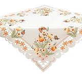 brodé avec fleurs comme tulipes oranges et papillons jolis
