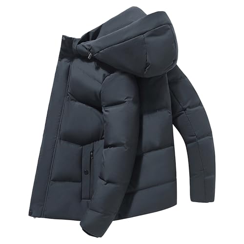 Veste coupe-vent à capuche pour homme manteau matelassé gris taille L