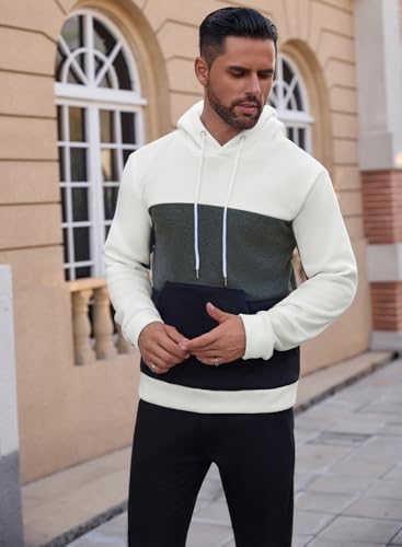 crazy bean Sudadera con Capucha Hombre Basic Sweat Hoodie Pullover Manga Larga Casual Sport Hooded Sweatshirt para Hombre Colour Block M-3XL - imagen 2