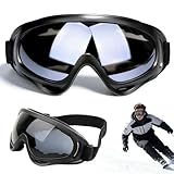 Homefantasy Lunette De Ski, Lot De 2 Lunette De Ski Pour Homme Et Femme, Protection UV, Anti Buée, Coupe Vent, Pour ActivitéS De Plein Air, Ski, Cyclisme, Snowboard, Randonnée