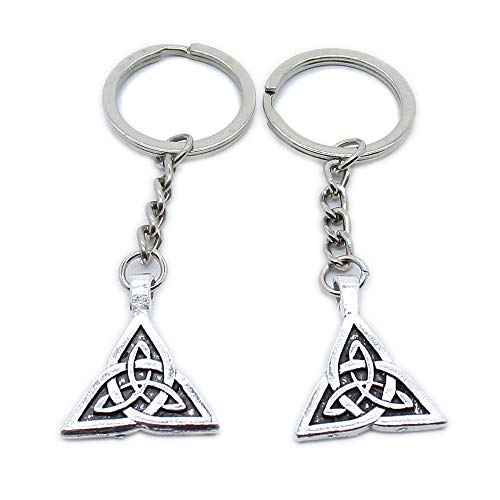 5 Pieces Metal Antique Silver Color Keychains Keyrings OO1V6 Trinity Knot Triquetra Key Chain Ring