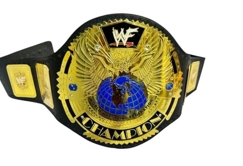 Big Eagle Championship Belt Leather Wrestling Belt,2MM Brass, Black & Gold, Adult Size