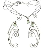 CoTeeZa 2 Pcs Fairy Ear Cuff - Fairytale Handmade Gold Tiara Medieval Elf Butterfly Ear Clip Renaissance Bridal Costume Headband Set for Halloween Party Cosplay Costume Accessories