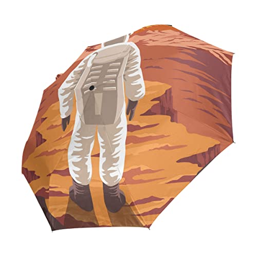 Parapluie de voyage astronaute mars dessin animé pliable pour la plage