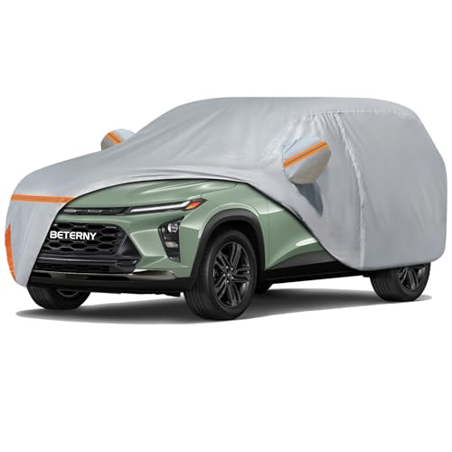 Image of Car Cover for 2023-2026 Chevy Trax LS /1RS /LT /2RS /ACTIV, Waterproof Custom-fit All Weather Sun Rain UV Dust Snow Protection Outdoor Car Cover with Door Zipper and Cotton Lining-Grey