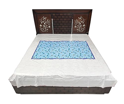 Image of EcoSoft Plastic Sheet,PVC Sheet for Kids,Rubber Sheet for Babies,Bed Wetting Protector(90 x 135 cm) (Blue PPG)