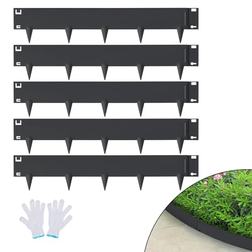 TENAX Arcodeco Bordura De Jardín Acero Plastificado – Alto 46 Cm, Largo 250 Cm (6 Módulos), Color Blanco, Para Parterres Y Caminos
