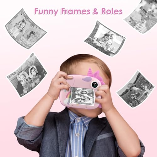 Image of Kids Instant Print Camera for Girls Boys 3-12 Years Old - Selfie Digital Camera with Print Paper, 32G Card, 2.5K Video, Color Pens for DIY - Fun Gift (CAM40)