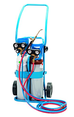 Express, 2907, Poste KORO Oxyacétylénique avec 1 Chalumeau, 5m de Tuyau, 1 Anti-Retour Pare-Flamme, 2 Détendeurs, 1 Etoile 6 Becs, 1 Allumeur avec Pierres, Lunettes...