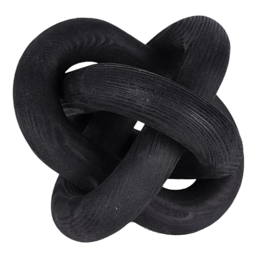 Garneck Hand-carved Decorative Wooden Chain Knot Decor for Living Table Shelf Rustic Natural Wood Ornament for Home Office Hotel Bar Bedroom Chic Fresh Style Wall and Surface Accent