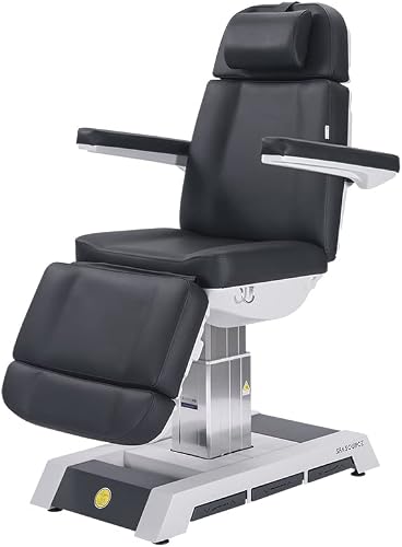 Spa Source - Kalum Medi | Fully Electric | Medi Spa Treatment Table (Facial Chair/Bed) | with Built in Foot Pedals | Hand Controller Included (Black)