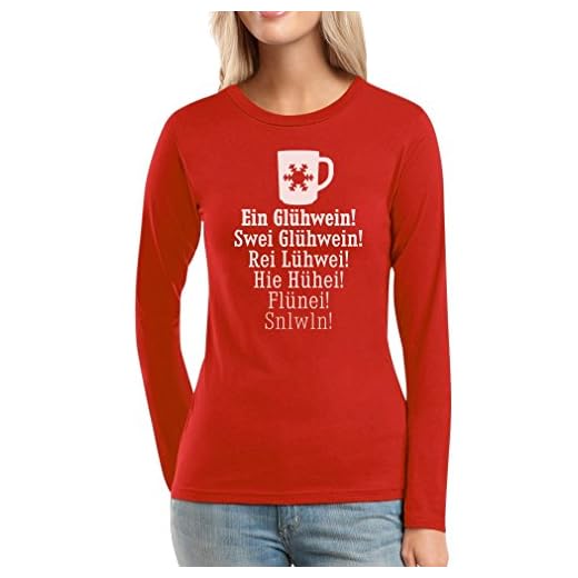 En glödande vin Swei glödvin – äventyr jul rolig dam långärmad t-shirt