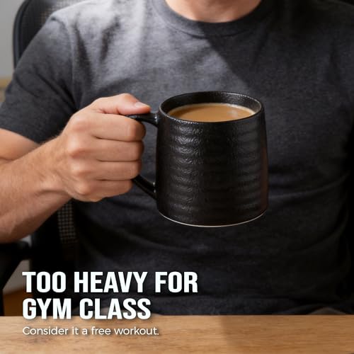 Taza de cerámica 21 oz con acabado mate negro texturizado miniatura 4