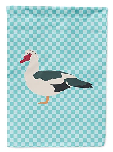 Caroline's Treasures BB8038CHF Muscovy Duck Blue Check House Flag Large