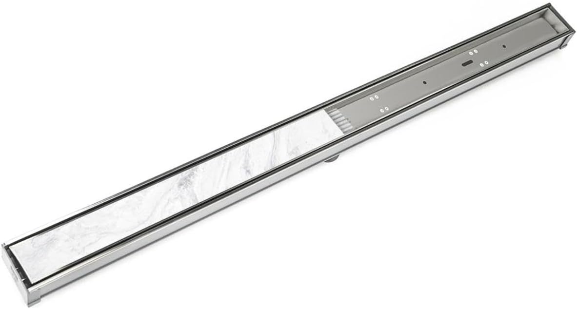 Infinity Drain STIF 6596 SS 96" Complete Kit for S-TIF 65 in Satin Stainless/PVC Channel (Formerly TIF 6596 SS)