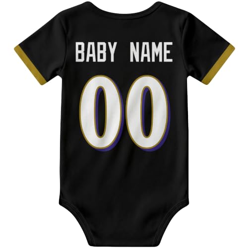 Image of KREDE Baby Clothes Custom Name Bodysuit for Baby Boy Gifts | Short Sleeves Bodysuit with Custom Number Name