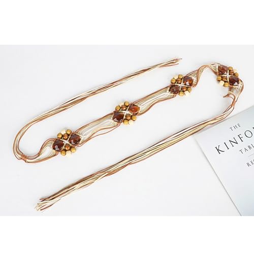 Womens Tassels Braided Waist Belt Skinny Woven Belt for Dress Girls Waist Thin Rope Waistbands Dress Accessories3