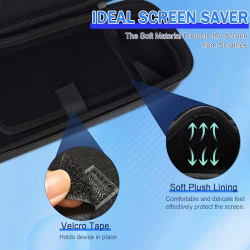 Osenvic Premium Carrying Case for PlayStation Portal, Travel Storage Case for PS5 Handheld Game Consoles, Shockproof, Ps Portal Anti-Collision Black Handbag with 2 Screen Protector - Image 7