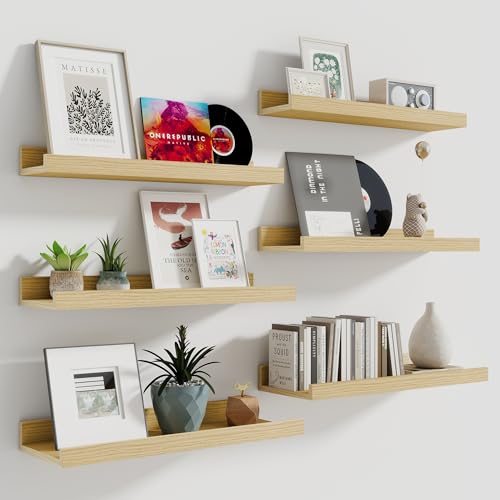 Fun Memories Picture Ledge Shelf, 16 Inch Long Floating Shelves
