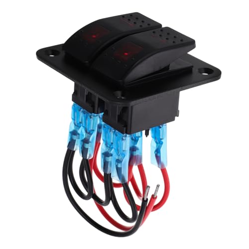 Panneau interrupteur à bascule étanche avec LED rouge pour circuit électrique 12V