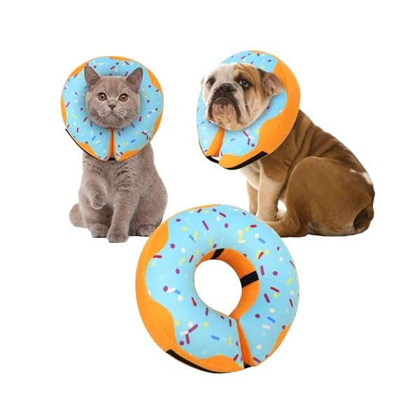 Recovery donut collar for dogs catinflatable dog cone collar alternative after surgerysoft dog cone for large medium small dogadjustable dog neck donut collarbluesmall  urban country home decor