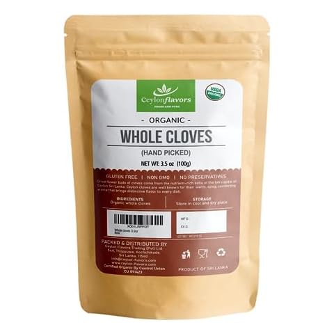 CEYLONFLAVORS FRESH AND PURE Organic Hand Picked Whole Cloves 3.5oz Cover