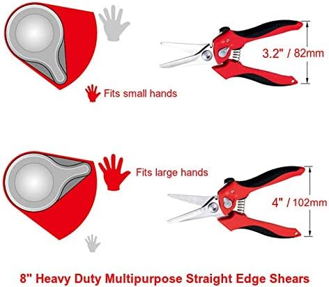 Miniatura 5 de Tijeras de borde angulado multiusos con resorte profesional de 8 pulgadas