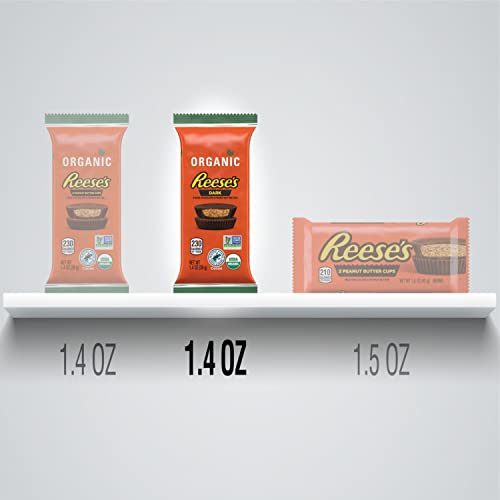 Reese's Organic Dark Chocolate Peanut Butter Cups Candy, Individually Wrapped, 1.4 Oz Packs (12 Count) #TOP3
