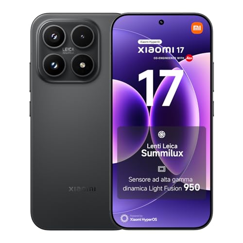 XIAOMI 17, Smartphone 12+256 GB, Black, Lenti Leica Summilux