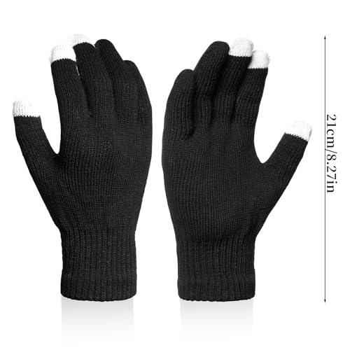 Image of Pistha 24 Pairs Winter Gloves Touch Magic Screen Gloves Stretchy Knit Cotton Gloves Bulk For Men Women Homeless Cold Weather