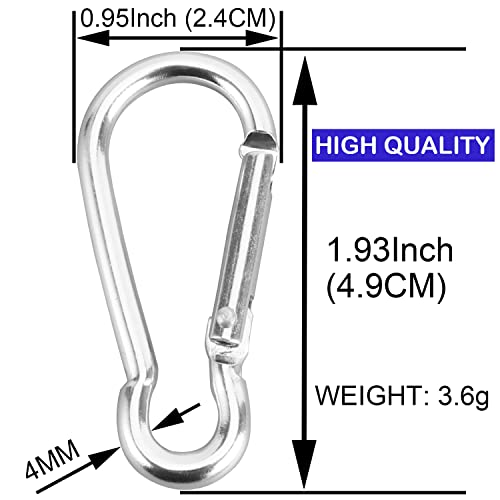 Samloo 30Pcs Mini Aluminum Carabiner Spring Clip 2" Snap Hook Keychain For Outdoor Camping Hiking Fishing Traveling Backpack Bottle #TOP2
