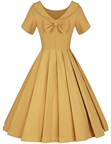 Image of GownTown 1950s Vintage Womens Dress Bowknot Audrey Hepburn Style Party Dresses