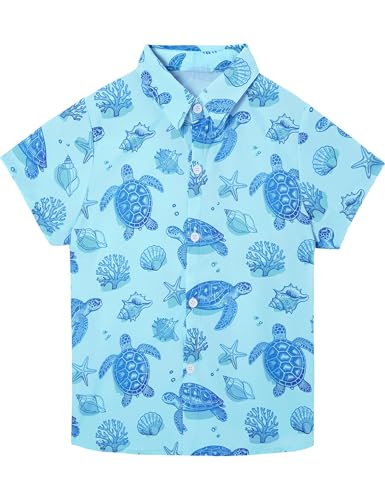 Image of Boys Hawaiian Shirt Kids Button Down Aloha Beach Hawaii Tops 5-14Y
