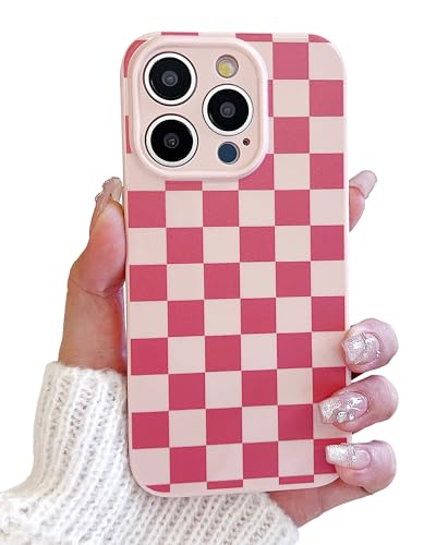 Coque iPhone 16 Pro Max jolie coque silicone motif damier idée cadeau femme