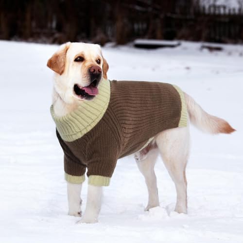 Pull chaud chien col roulé camel taille moyenne - 7