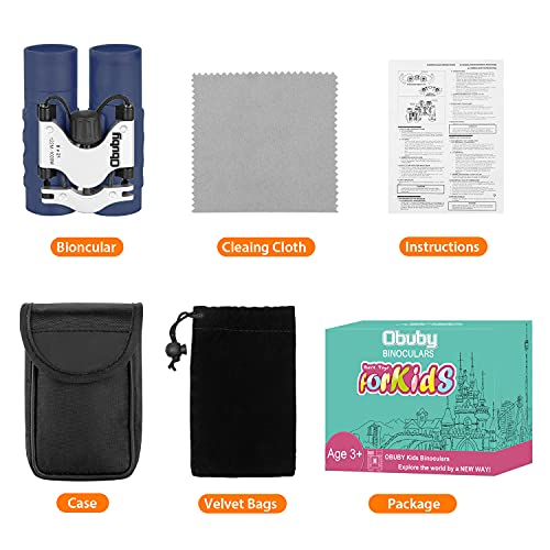 Obuby Real Binoculars For Kids Gifts For 3-12 Years Boys Girls 8X21 High-Resolution Optics Mini Compact Binocular Toys Shockproof Folding Small Telescope For Bird Watching,Travel, Camping, Navy Blue #TOP6