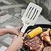 onlyfire 4PCS BBQ Tools, Stainless Steel Griddle Accessories for Outdoor Cooking Camping, Grilling Utensil Set Including Grill BBQ Spatulas, Barbecue Tong, Grill Fork and BBQ Brush