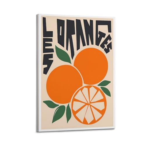 Poster vintage de fruits orange sur toile grand format 60 x 90 cm décoration murale moderne