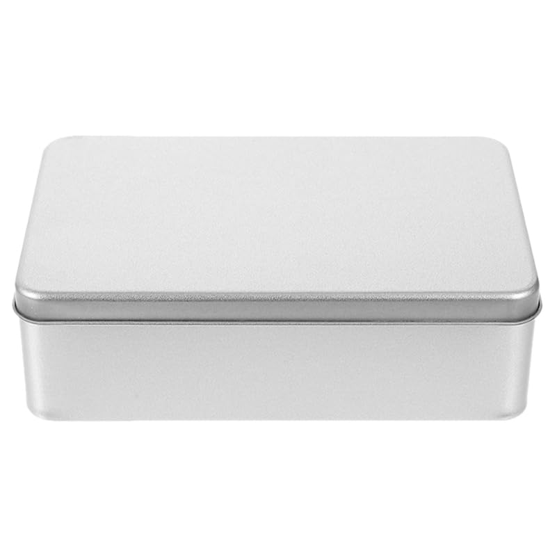 Abaodam Large Biscuit Tin Box Rectangular Metal Cookie Container with Lid