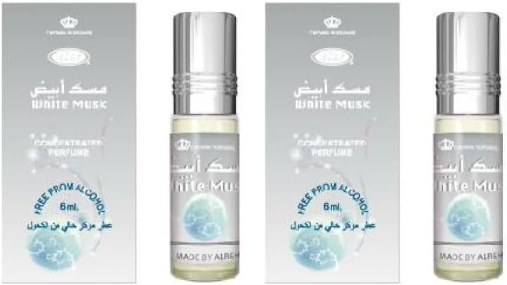 White Musk Concentrated Perfume Oil 5ml (Pack of 2) | Long Lasting Alcohol-Free Attar for Women & Men | Premium Roll-On Fragrance