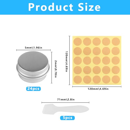 PULIANGLIU 24 Pcs Boîtes en Aluminium 5ml Pots de Crème – vue 2