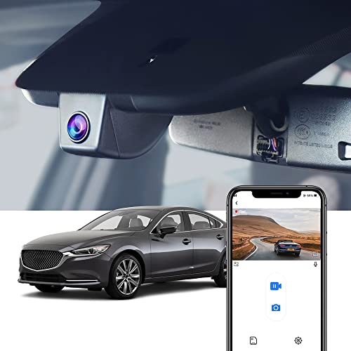 Fitcamx 4K Dash Cam Suitable for Mazda 6 2018-2021 (Has Sunroof) HD2-6236, OEM Factory Look, 2160P Ultra HD Video, Loop Recording, Built-in WiFi & APP, Parking Sensor, Easy to Install, 64GB Card