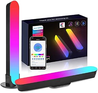Smart LED Ambient Light Bars 2 Pack, Smart RGB Mood Light APP Control for TV LED Backlight, USB Immersive Gaming Lamps Lighting Sync with Music, 15 Scene Modes & 4 Music Modes for TV/PC/Room/Gaming