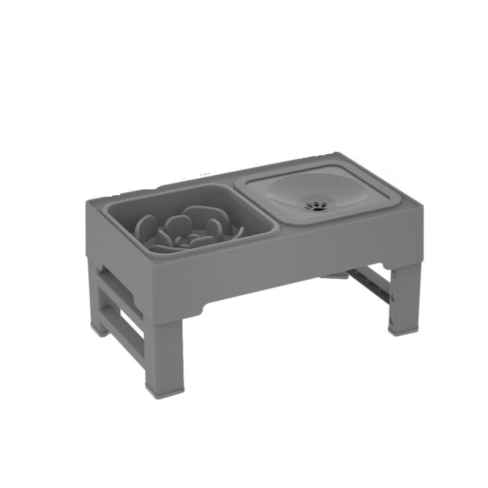 Hund Erhöht Futterschüssel Ciotole doppie in acciaio inox con supporto for cibo for cani Mangiatoia rialzata rialzata for gatti e animali domestici Ciotole for cibo for acqua (Color : Gray)