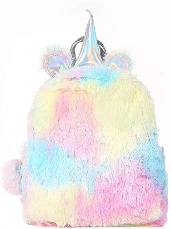 fluffy unicorn backpack