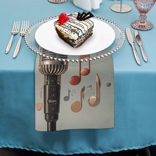 Servilletas de Tela con Microfono y Nota Musical Paquete 6 miniatura 4
