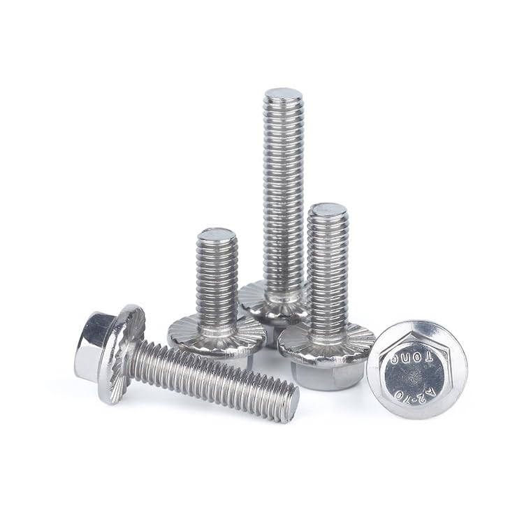 4/10 pz M5 M6 M8 M10 M12 A2-70 In Acciaio Inox 304 GB5787 Bulloni Flangia Esagonale Rondella Dentata Viti a Testa Integrata